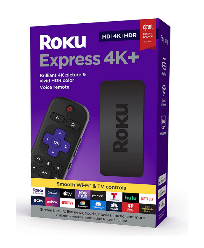 Roku Express 4K+ 2021 | Streaming Media Player HD/4K/HDR with Smooth Wireless Streaming 